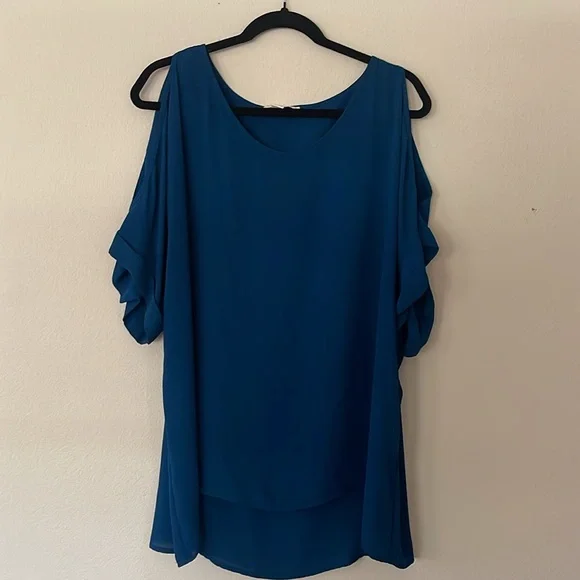 Elegant Blue Women's Top Size L - Picture 2 of 8